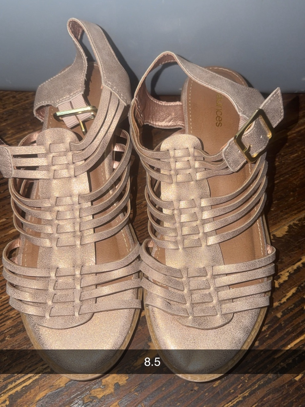 Maurices Blush Pink Strappy Buckle Sandals